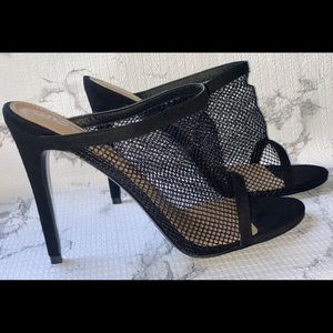 Black Fishnet Mule